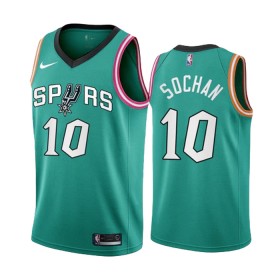 Camiseta Hombre NBA San Antonio Spurs Jeremy Sochan 10 2022-23 Nike City Edition Teal Swingman